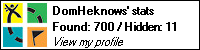 Geocaching.Com stat bar showing 700 geocaches found